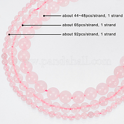 3 Strands 3 Style Natural Round Loose Gemstone Rose Quartz Beads Strands&nbsp;G-OC0005-17
