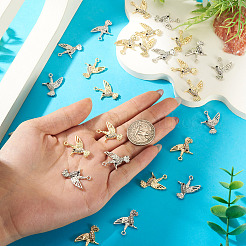 40Pcs 2 Colors Alloy & Crystal Rhinestone Pendants&nbsp;FIND-TA0010-68