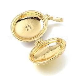 Brass Micro Pave Clear Cubic Zirconia Photo Locket Pendants&nbsp;KK-A303-43G