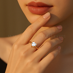 4Pcs 2 Colors Adjustable Brass Rhinestone Finger Rings for Women&nbsp;RJEW-HY0001-05