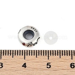 925 Sterling Silver Colorful Cubic Zirconia European Beads&nbsp;STER-R005-01AS-04