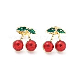 Brass Enamel Stud Earrings&nbsp;LS-EJEW-Q017-01A-G