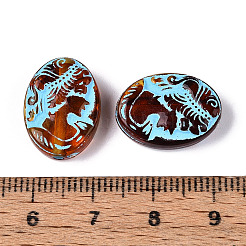 Painted Transparent Acrylic Beads&nbsp;OACR-T029-03J