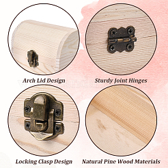Wood Treasure Chest Storage Boxes with Hinged Lid and Metal Clasps&nbsp;AJEW-GF0014-35A