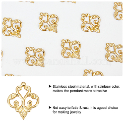 100Pcs 201 Stainless Steel Filigree Joiners Links&nbsp;STAS-DC0011-55