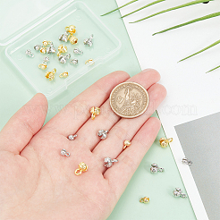 32Pcs 4 Style Brass Bead Tips&nbsp;FIND-BC0005-47