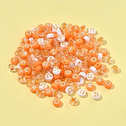 200Pcs Flat Round Acrylic Enamel Beads&nbsp;MACR-FS0001-88