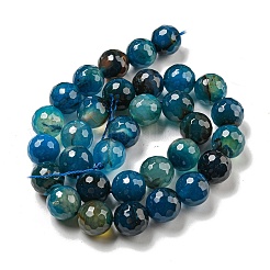 Faceted Natural Banded Agate Beads Strands&nbsp;G-F447-12mm-O08