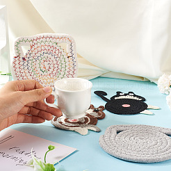 4Pcs 4 Styles Cotton Coasters&nbsp;AJEW-TA0001-80