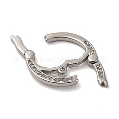 Flat Round Brass Micro Pave Cubic Zirconia Twister Clasps&nbsp;KK-P308-51P