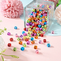 250Pcs 5 Colors Opaque Mixed Color Acrylic Beads&nbsp;MACR-TA0002-34