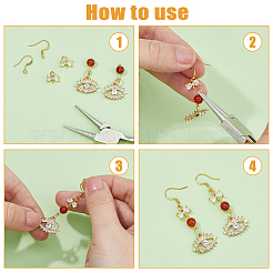 20Pcs 5 Styles Brass Pave Clear Cubic Zirconia Connector Charms&nbsp;KK-HS0001-30
