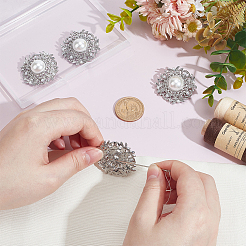 6Pcs ABS Plastic Imitation Pearl Shank Buttons&nbsp;BUTT-PH0001-51P