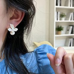 Alloy & Imitation Pearl Stud Earrings&nbsp;WG82C49-01
