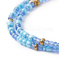 Glass Seed Beaded Two Loops Wrap Bracelet for Women&nbsp;BJEW-JB09216