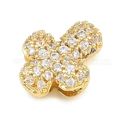Brass Micro Pave Clear Cubic Zirconia Charms&nbsp;CU-CBAF1EE-02G