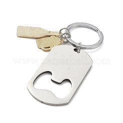 201 Stainless Steel Yellow Enamel Beer Bottle Opener Keychains&nbsp;KEYC-H021-03GP