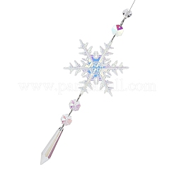 AB Color Glass Snowflake Pendant Decorations&nbsp;AJEW-Q144-02P-03