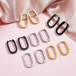 12Pcs 3 Colors 316 Stainless Steel Hoop Earrings&nbsp;EJEW-UN0003-23B