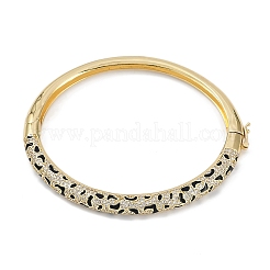 Rack Plating Brass Micro Pave Cubic Zirconia Bangles&nbsp;BJEW-P341-01G
