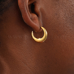 Elegant Geometric Moon Brass Stud Earrings&nbsp;AA9620