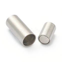 Tarnish Resistant 304 Stainless Steel Magnetic Clasps with Glue-in Ends&nbsp;STAS-B017-01C-P