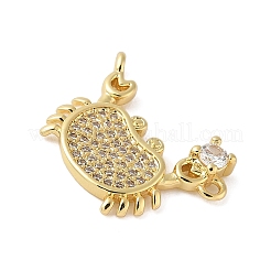 Brass Micro Pave Cubic Zirconia Pendants&nbsp;KK-B148-13G