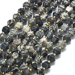 Natural Black Netstone Beads Strands&nbsp;G-I376-A69-01
