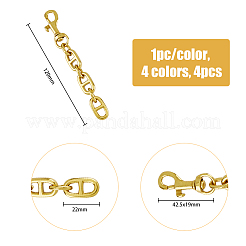 4Pcs 4 Colors Alloy Mariner Link Chain Bag Strap Extenders&nbsp;FIND-FH0006-14