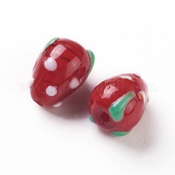 Strawberry Handmade Lampwork Beads&nbsp;LAMP-F006-03