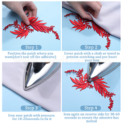 4Pcs 2 Style Leaf Computerized Embroidery Cloth Iron on/Sew on Patches&nbsp;DIY-GF0008-58C