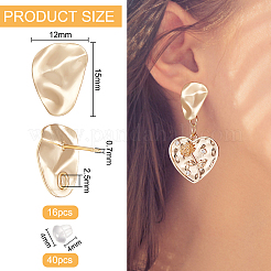 16Pcs Brass Stud Earrings Findings&nbsp;KK-BC0011-30
