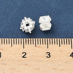 Brass Pave Cubic Zirconia Beads&nbsp;KK-H532-21A-S