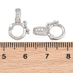 Brass Micro Pave Clear Cubic Zirconia Twister Clasp&nbsp;CU-CBA7BFE-05P