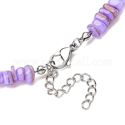 Dyed Natural Freshwater Shell Nuggets Beaded Necklaces&nbsp;NJEW-JN05488-03