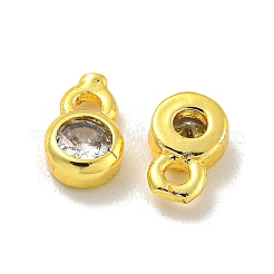 Brass Micro Pave Cubic Zirconia Charms&nbsp;KK-L075-017G-01