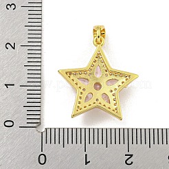 Star Rack Plating Brass Cubic Zirconia Pendants&nbsp;KK-M291-10G