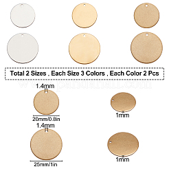 12Pcs 2 Size 3 Colors PVD Vacuum Plating 304 Stainless Steel Pendants&nbsp;STAS-SC0002-09A