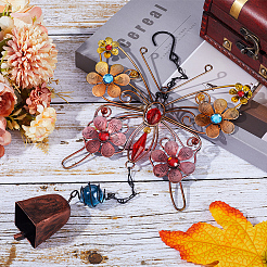 Butterfly Glass & Acrylic Wind Chimes&nbsp;HJEW-WH0042-89