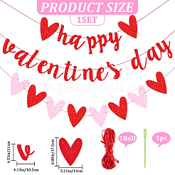 2 Sets 2 Style Valentine's Day Theme Paper Flags&nbsp;AJEW-CP0005-86