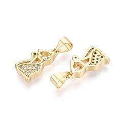 Brass Micro Pave Cubic Zirconia Pendants&nbsp;KK-T071-120G