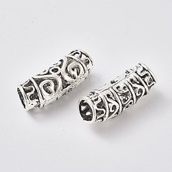 Tibetan Style Alloy Tube Beads&nbsp;LS-PALLOY-WH0067-12AS