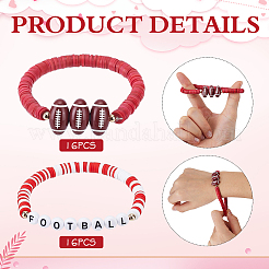 32Pcs 2 Style Handmade Polymer Clay & Acrylic Bead Bracelets&nbsp;BJEW-PH02016
