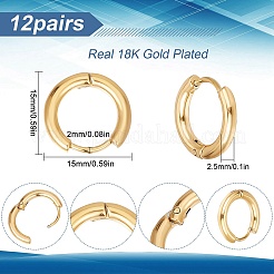 12Pairs 304 Stainless Steel Huggie Hoop Earrings&nbsp;EJEW-SC0001-24