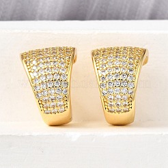 Brass Micro Pave Clear Cubic Zirconia Cuff Earrings&nbsp;EJEW-K309-04G