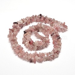 Natural Strawberry Quartz Chip Bead Strands&nbsp;X-G-M205-59
