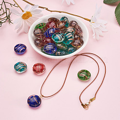 60Pcs 6 Colors Handmade Gold Sand Lampwork Beads&nbsp;LAMP-BT0001-01
