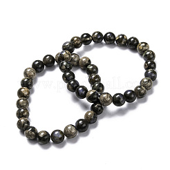 Natural Glaucophane Stretch Beaded Bracelets&nbsp;G-A185-01W