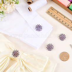 4Pcs Brass Micro Pave Cubic Zirconia Buttons&nbsp;DIY-FG0007-82A