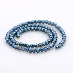 Full Rainbow Plated Glass Faceted(32 Facets) Round Spacer Beads Strands&nbsp;GLAA-A027-3mm-FR01